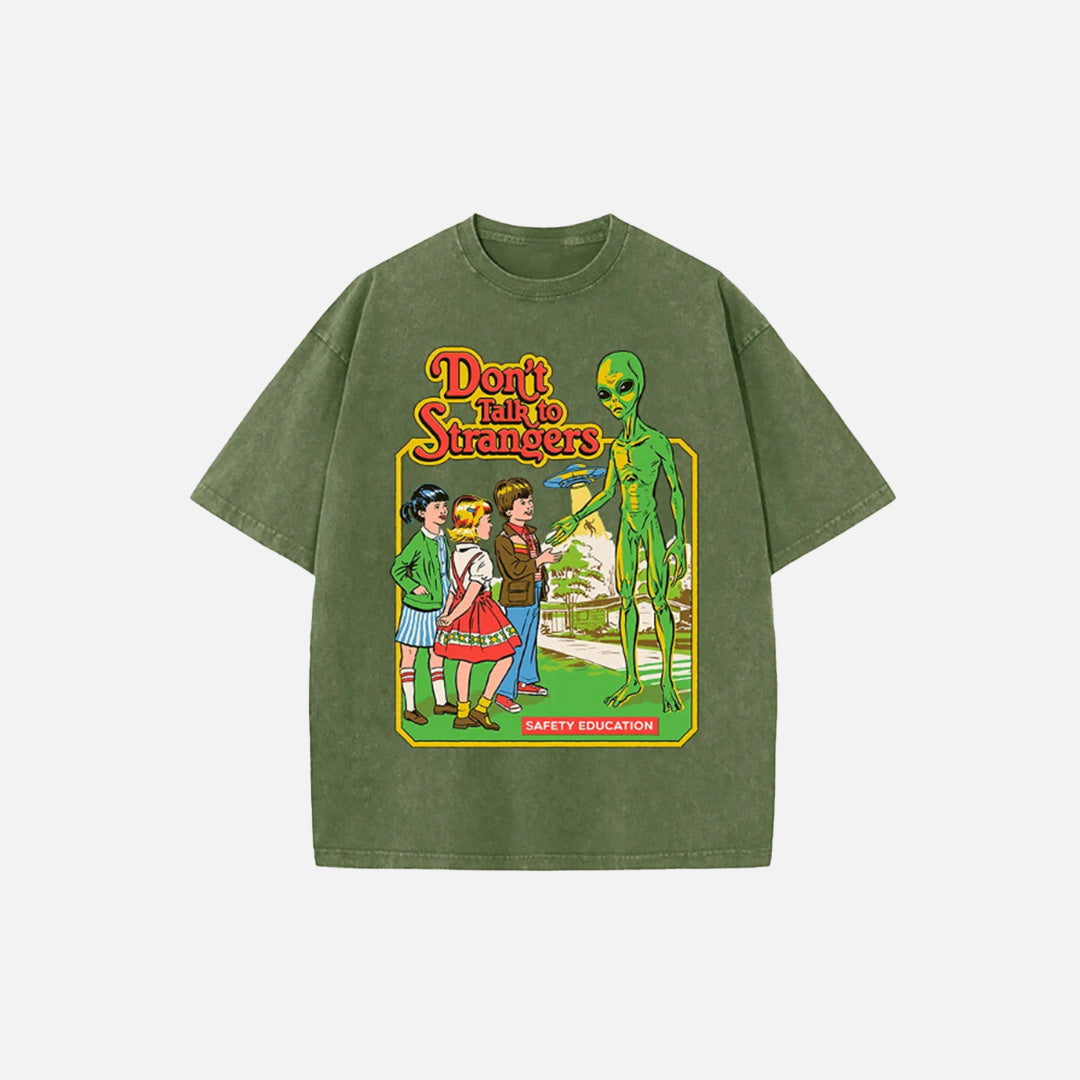 T-shirt vintage à motif extraterrestre de dessin animé