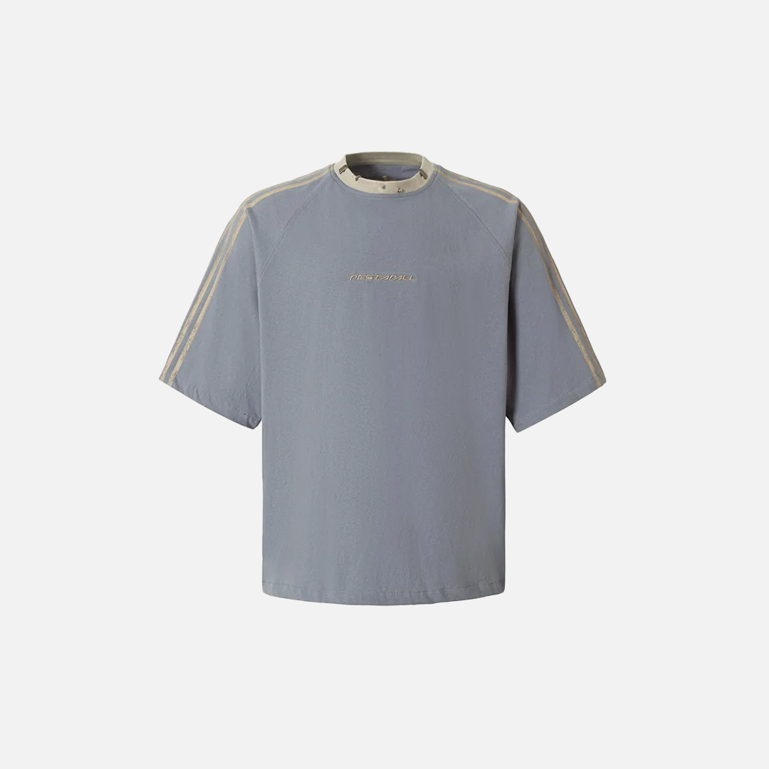 Y2K Casual Loose Fit Stickstreifen-T-Shirt