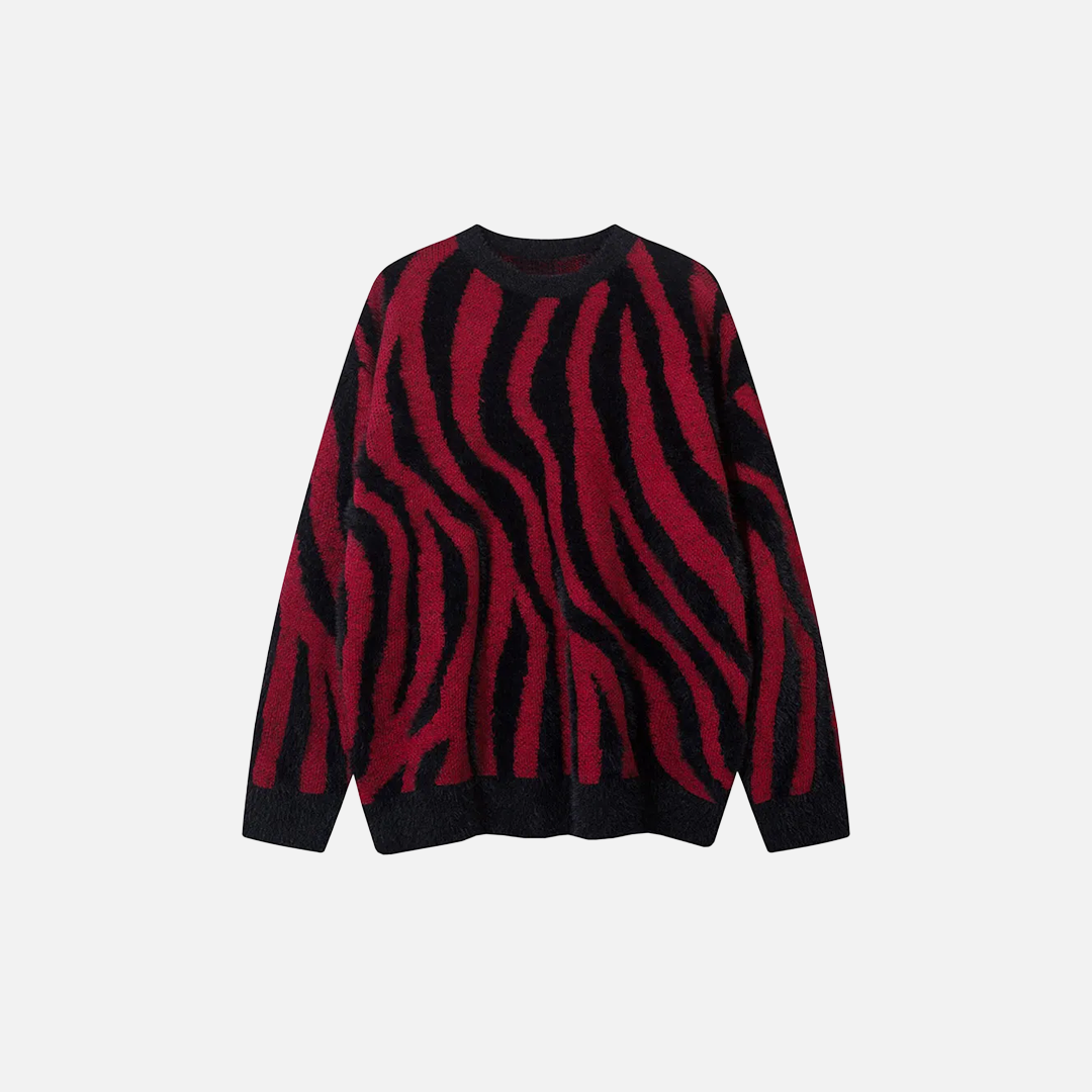 Gemütlicher Strickpullover mit Farbblockstreifen