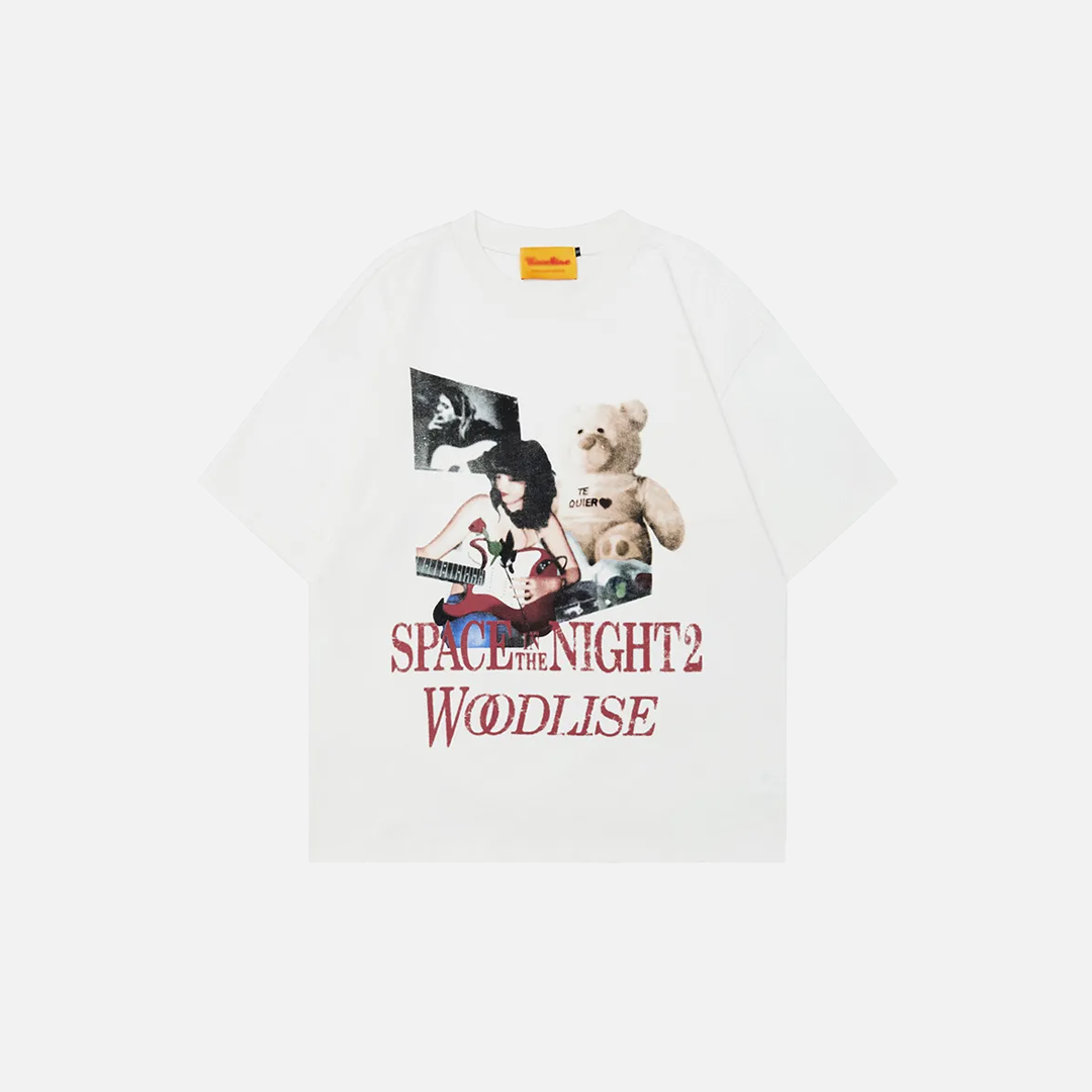 Sommerliches Oversize-Rock-Porträt-Kurzarm-T-Shirt