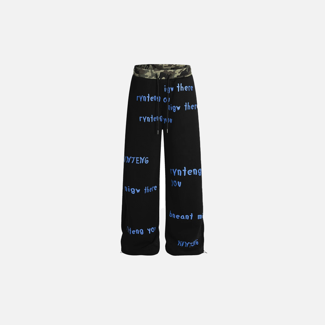 Streetwear-Jogginghose mit coolem Camouflage-Print und weitem Bein