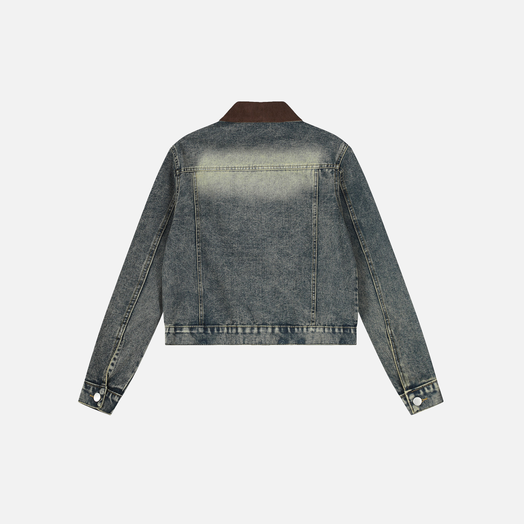 Herren-Frühlings-Vintage-Jeansjacke im Used-Look