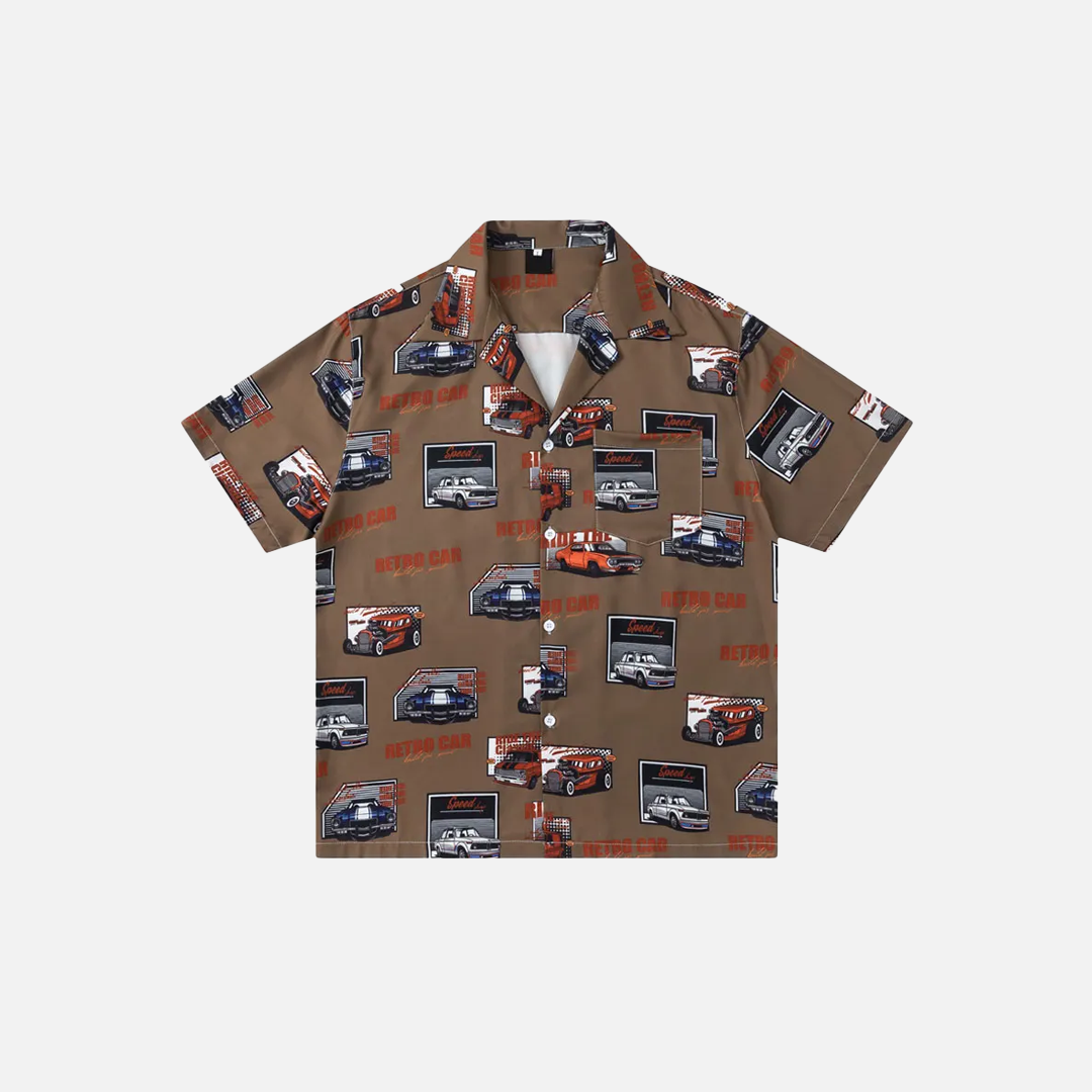 Y2K Retro Vintage Auto Grafik bedrucktes Rennshirt