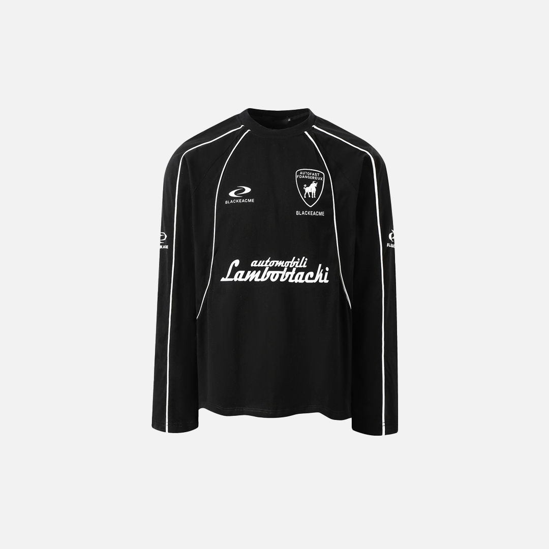 Stylish Oversized Letter Print Long Sleeve Sports T-Shirt