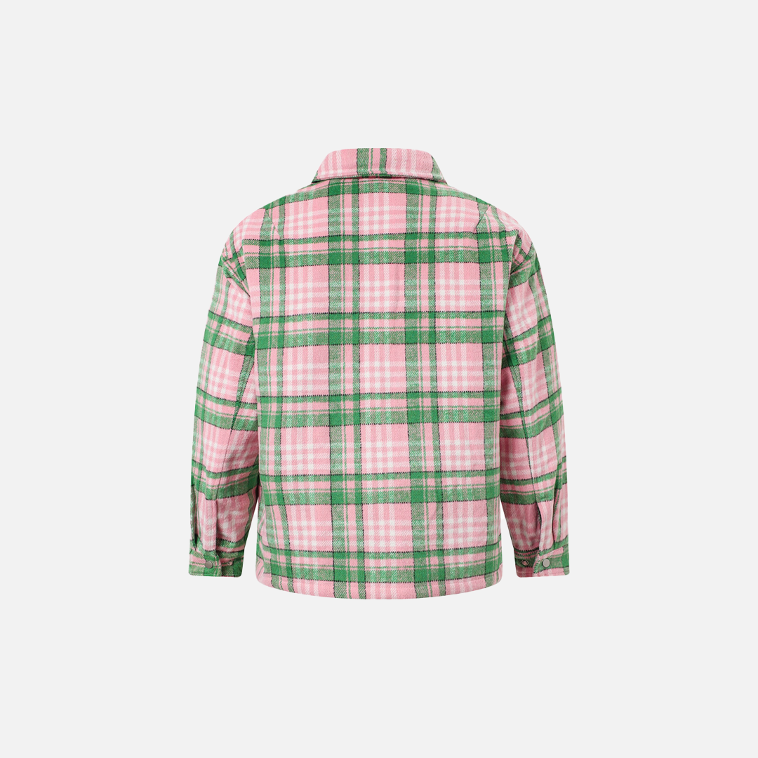 Chemise zippée respirante à carreaux rétro hip-hop