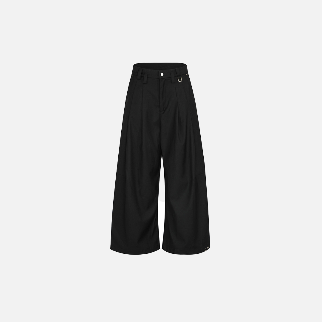 Lässige, stylische Herren-Faltenhose mit weitem Bein