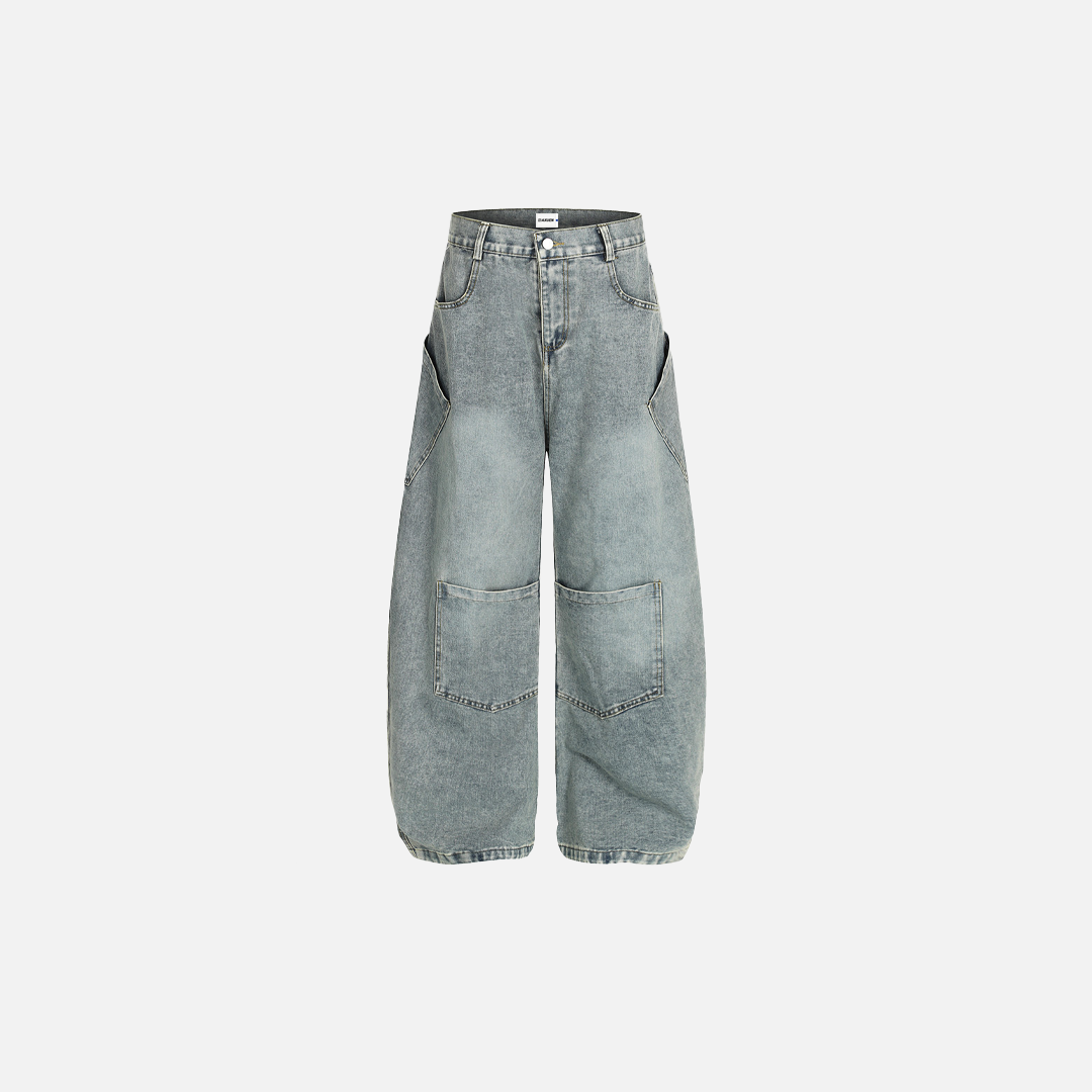 Y2K Vintage Washed Punk Cargo Denim Jeans