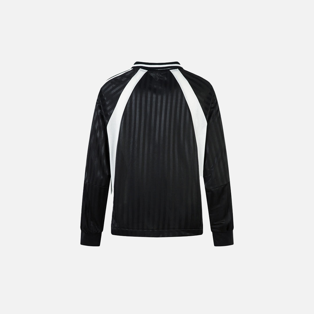 Y2K Luxuriöses Langarm-Polo-Shirt mit V-Ausschnitt