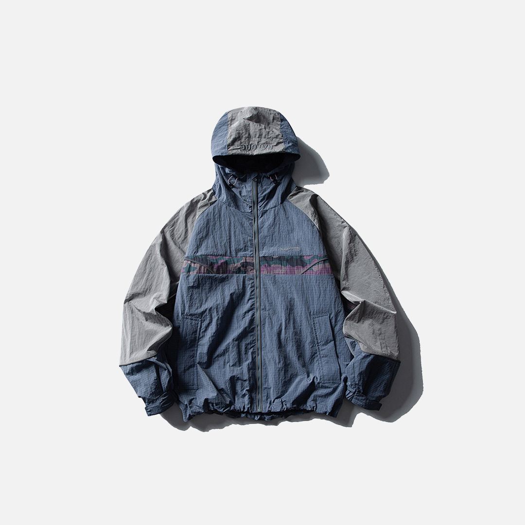 Wasserdichte Outdoor-Jacke mit Kapuze und Farbblock-Design