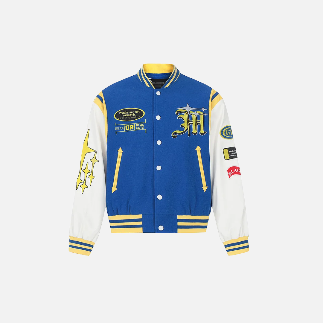 Baseball-Collegejacke mit Retro-Buchstabenstickerei