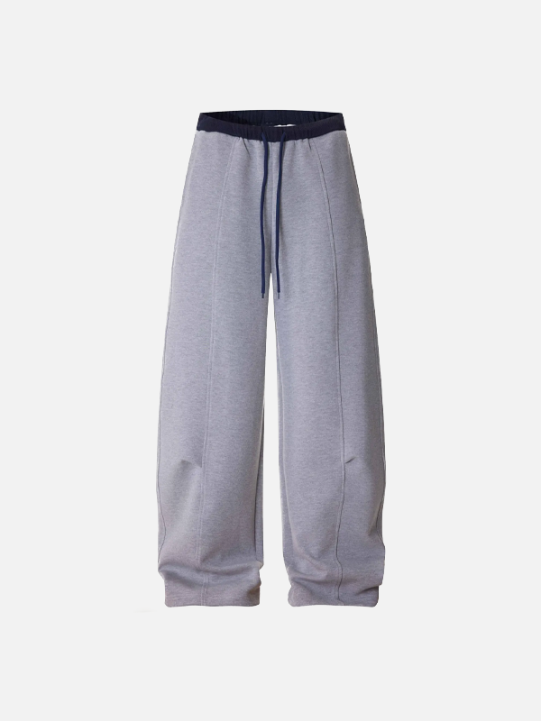 Modische Patchwork-Jogginghose mit weitem Bein