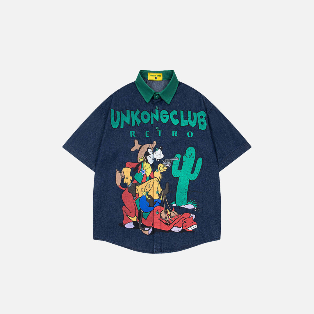 Chemise à manches courtes pour garçon imprimée de dessins animés