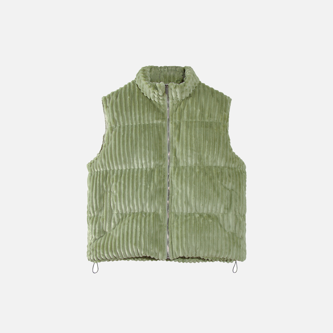 Winter Warm Loose Corduroy High Neck Vest