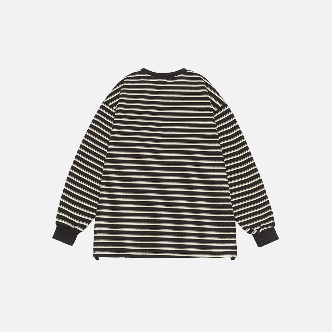 Gestreiftes Oversize-Langarm-T-Shirt für Paare