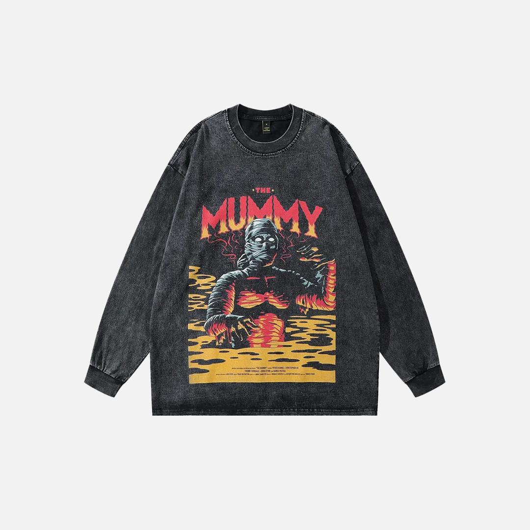 Streetwear Graphic Print Oversize Long Sleeve T-Shirt