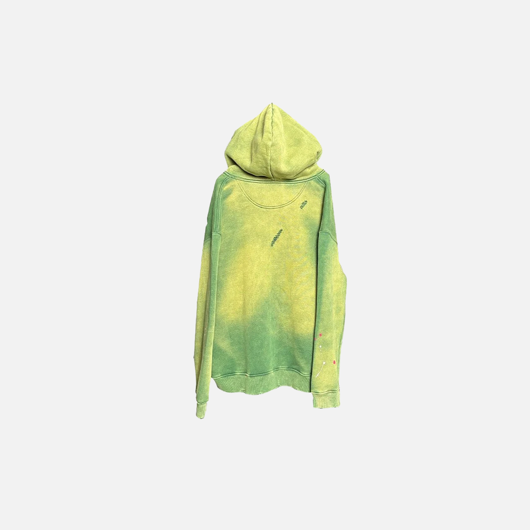 Y2K Grünes Retro Oversized Batik-Sweatshirt mit Reißverschluss