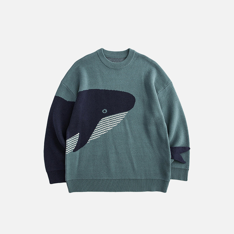 Pullover mit einsamem Wal