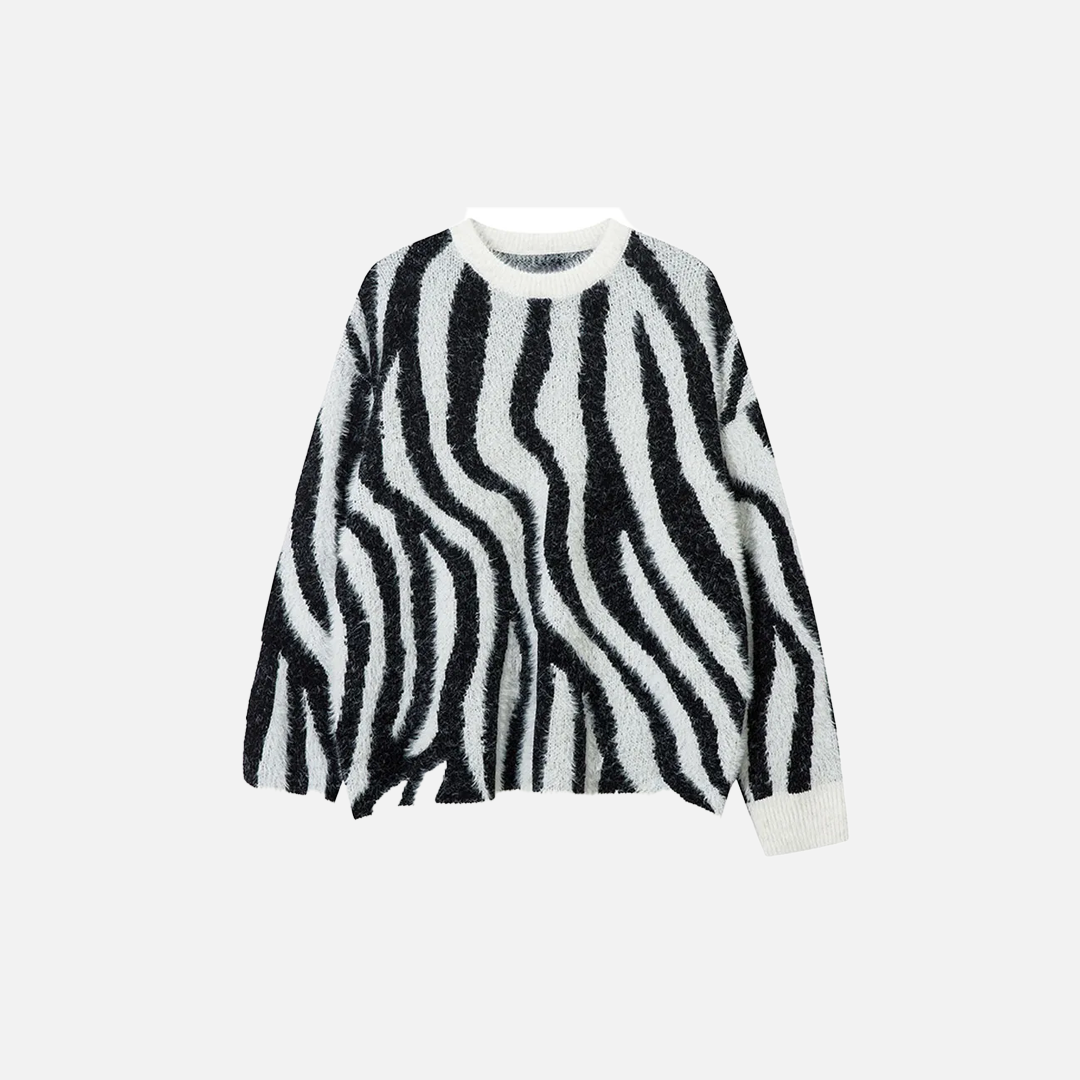 Gemütlicher Strickpullover mit Farbblockstreifen