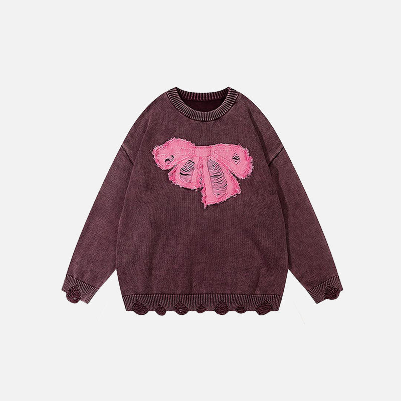 Locker geschnittenes Sweatshirt mit Rundhalsausschnitt und Rissen