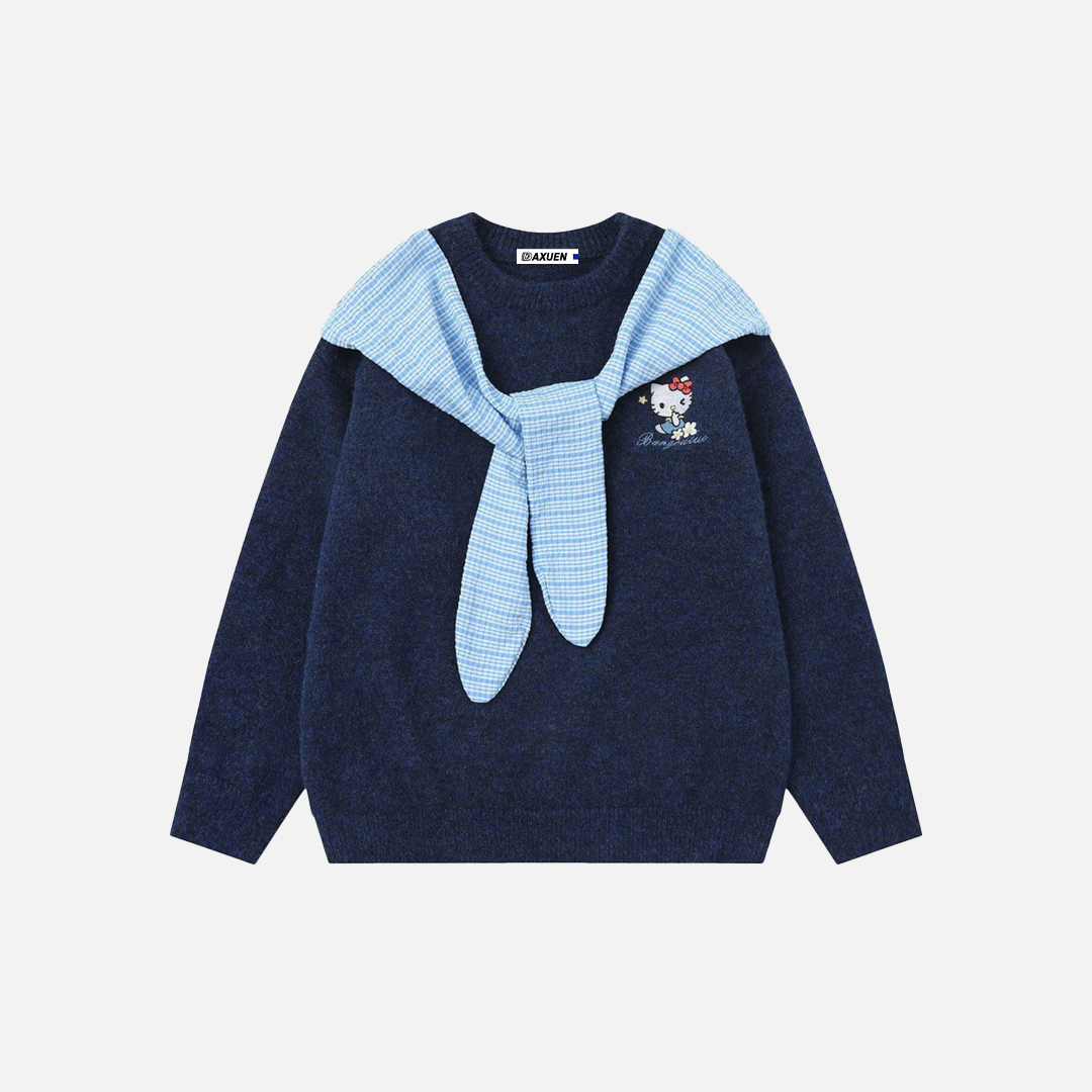 Gemütlicher Oversize-Strickpullover mit Schleifendesign