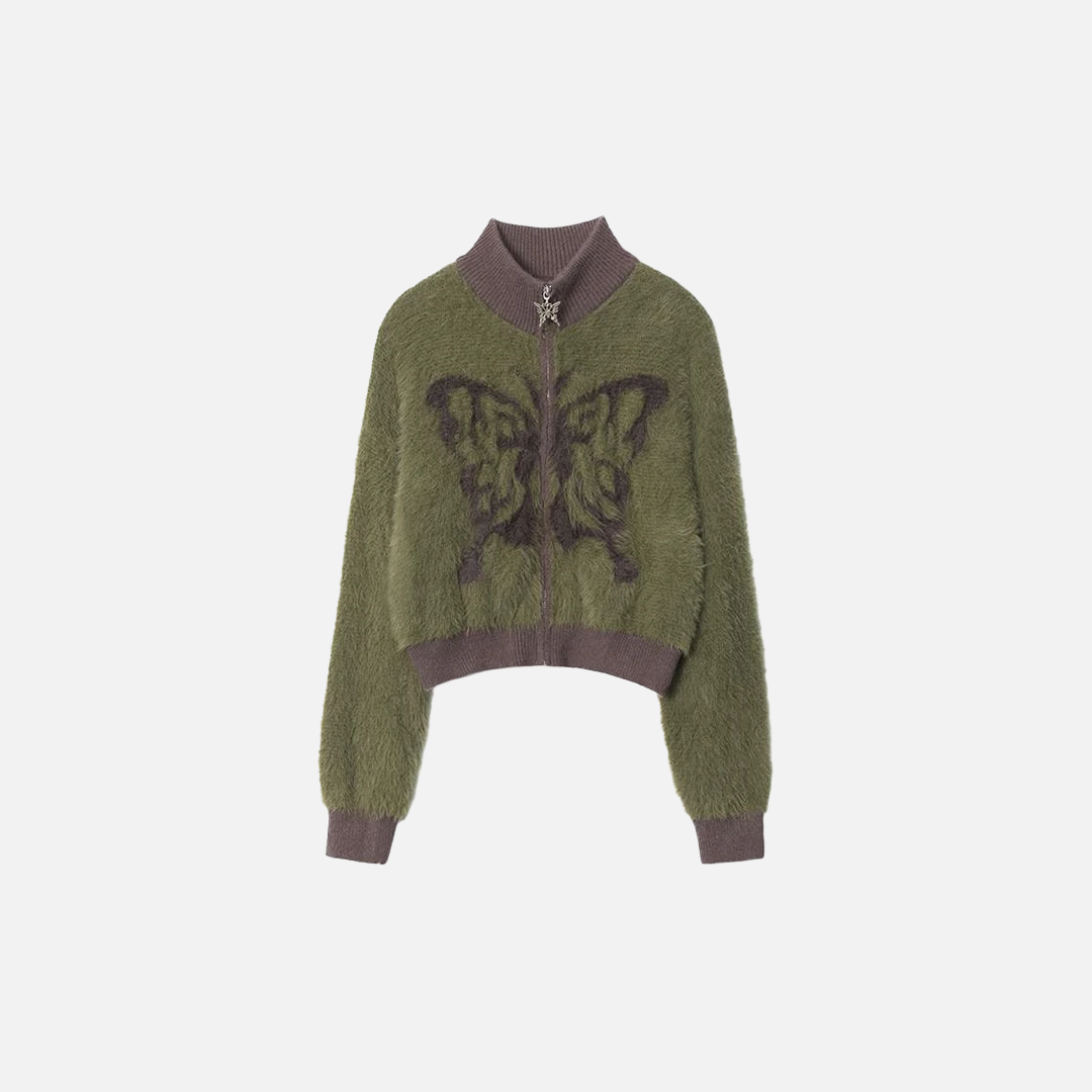 Gilet respirant en maille jacquard papillon Y2K