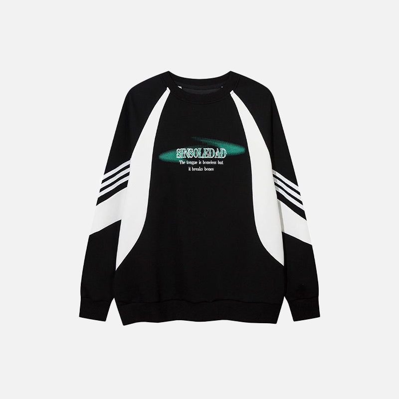 Sweat-shirt patchwork noir et blanc