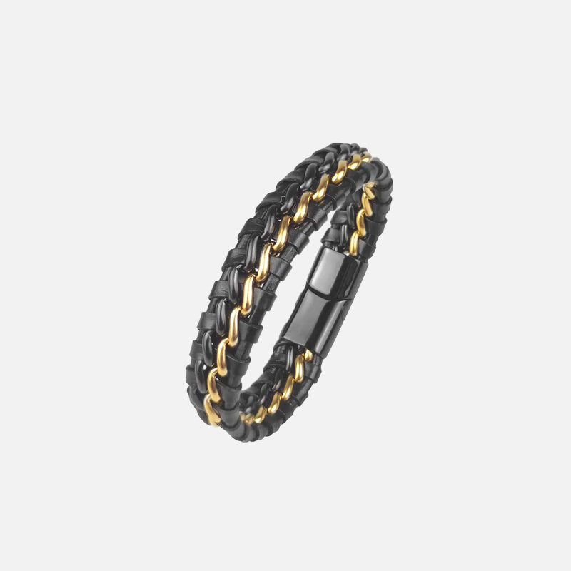 Leather Chain Magnetic Clasp Bracelet