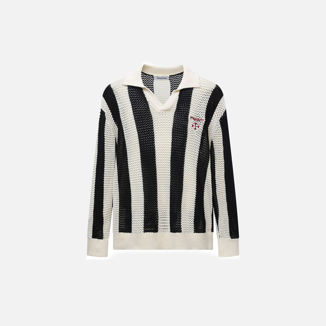 Pull en maille rayée rétro durable