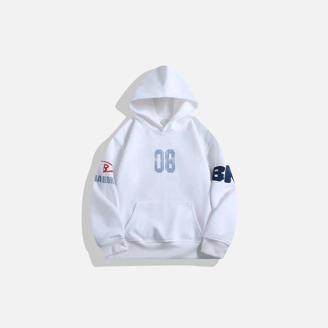 Insulated Embroidered American Style Letter Hoodie