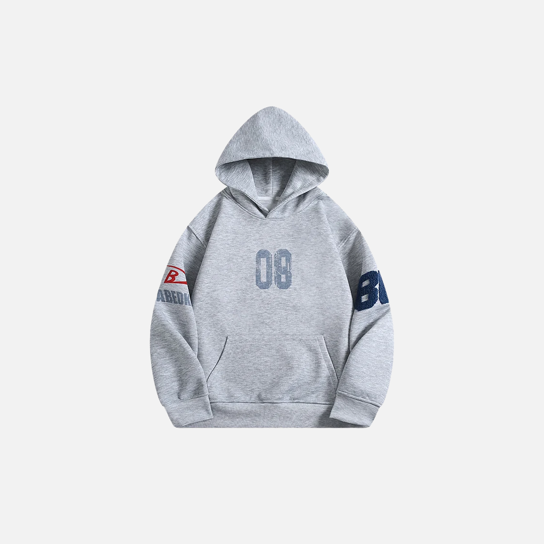 Insulated Embroidered American Style Letter Hoodie