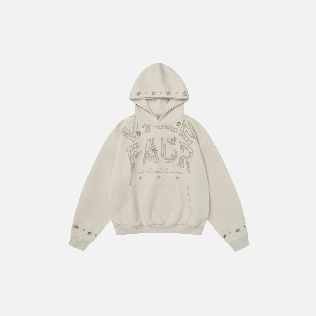 Breathable Starry Embroidered Loose Fit Hoodie