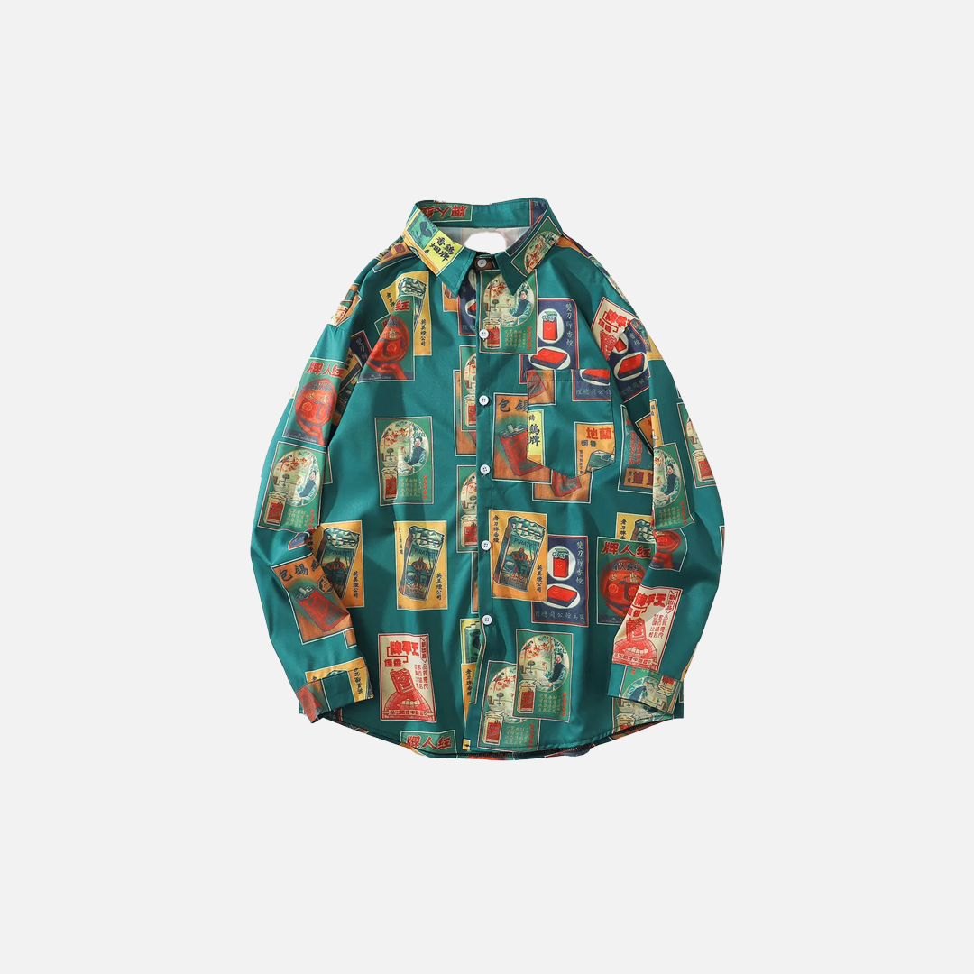 Vintage Hawaii Beach Aloha Herrenhemd
