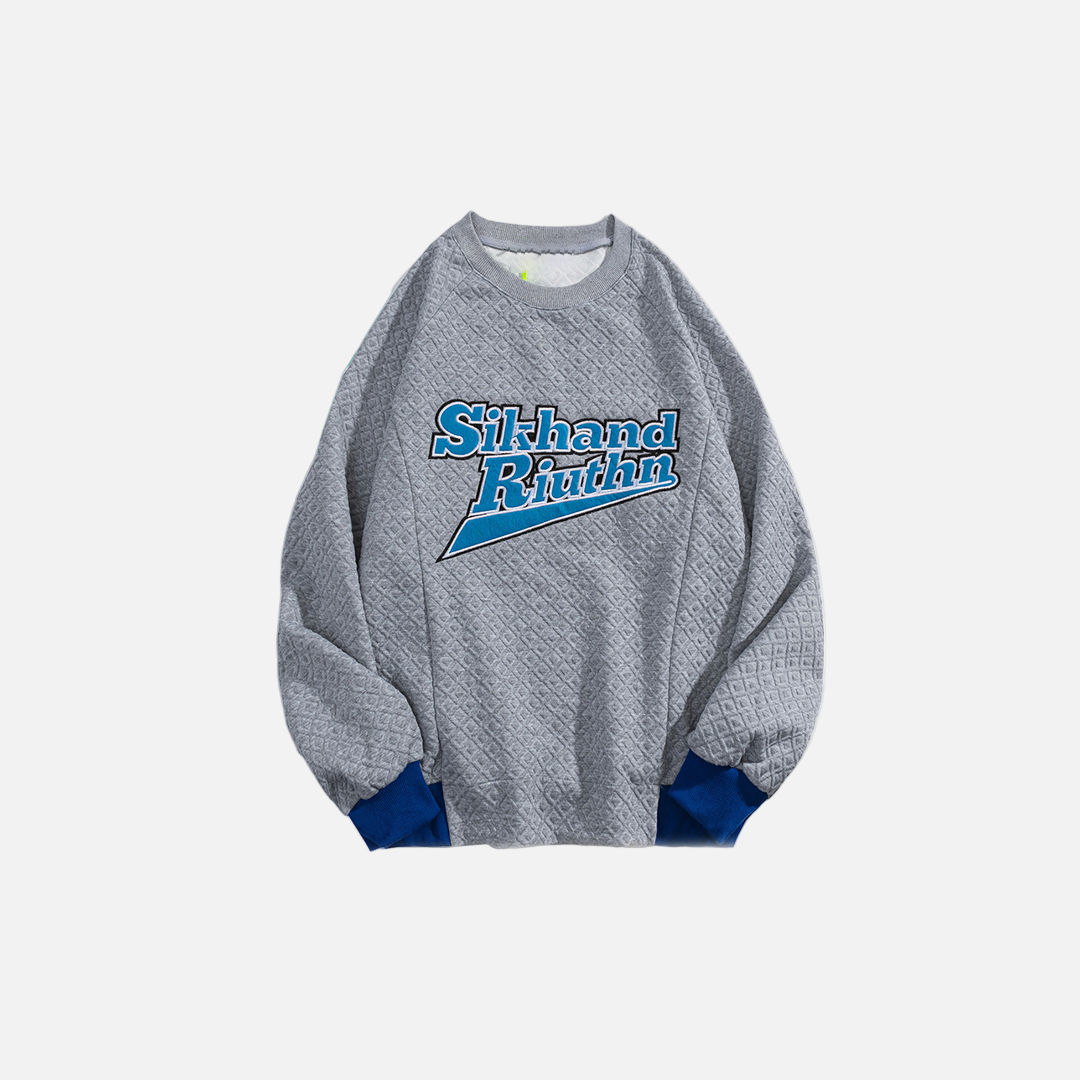 Besticktes Sweatshirt im amerikanischen Stil mit Rundhalsausschnitt