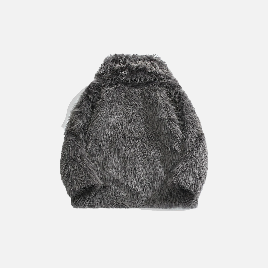Luxuriöse, dick gesteppte Winterjacke aus Kunstpelz
