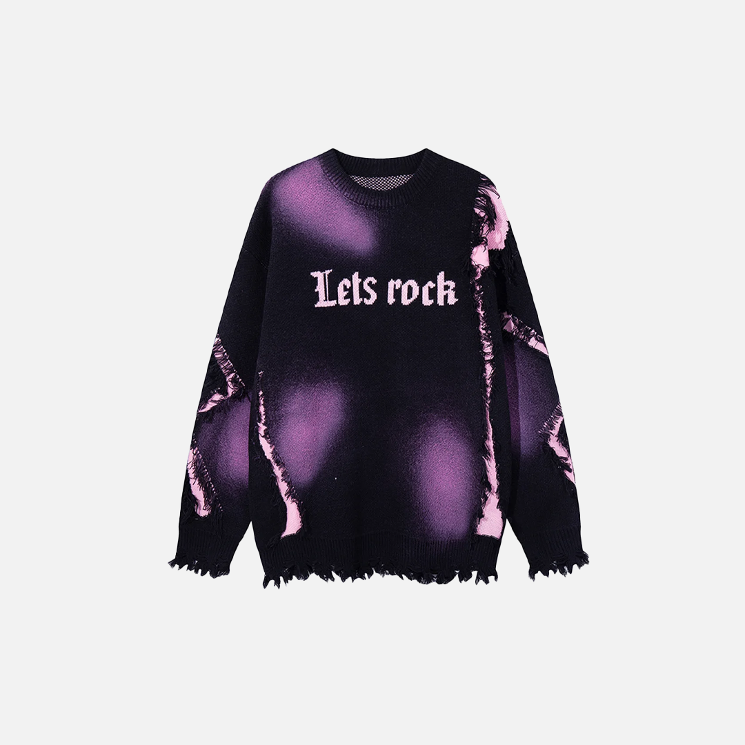 Pull en maille essentiel à motif de lettres délavé