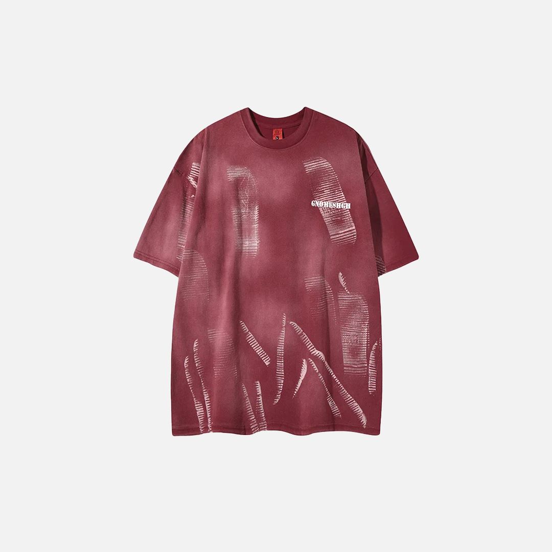 T-shirt tendance à col rond et lettres graffiti audacieuses