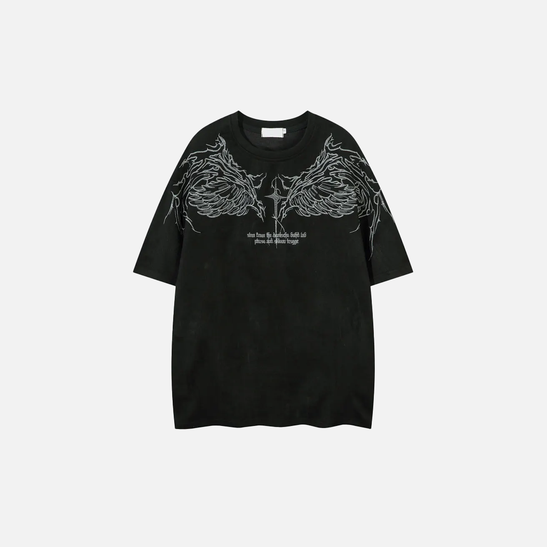 Plush Oversized Embroidered Short Sleeve T-Shirt