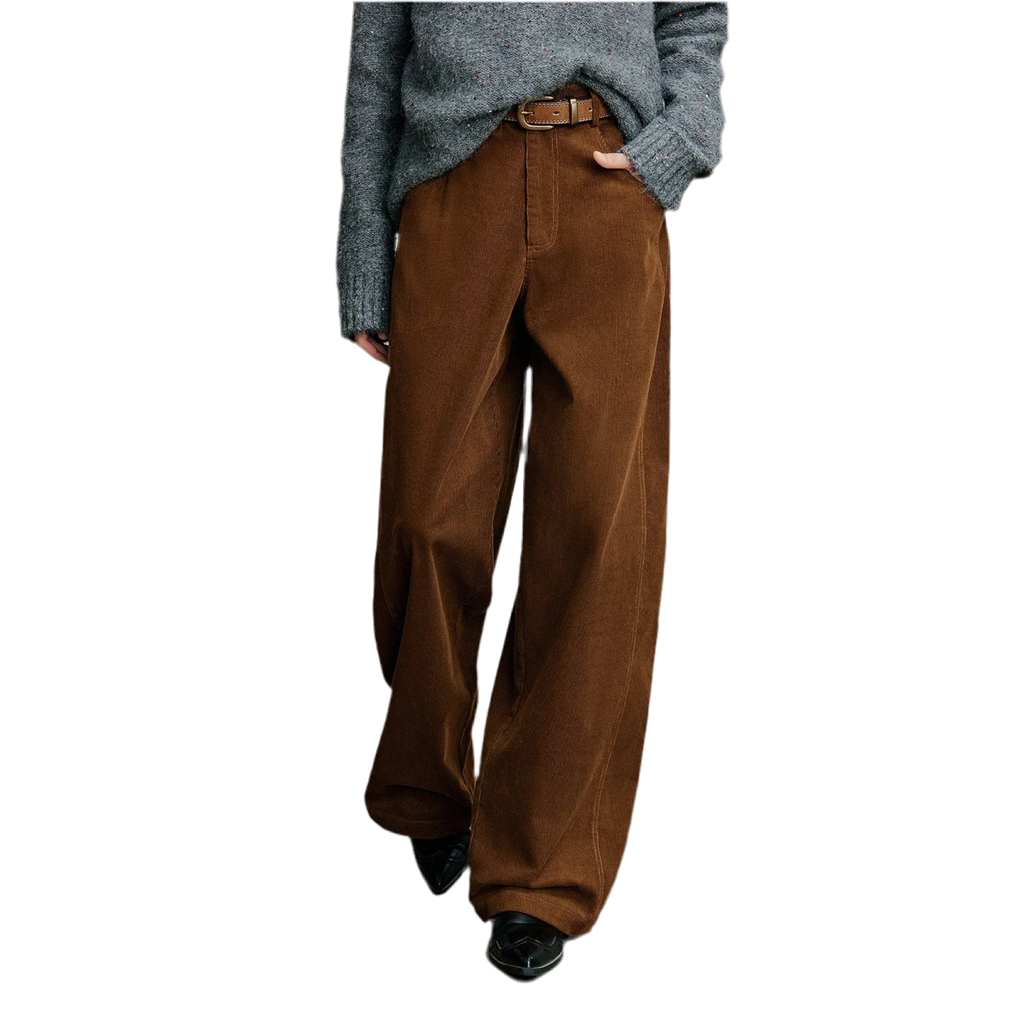 Corduroy Straight Wide Leg Banana Pants