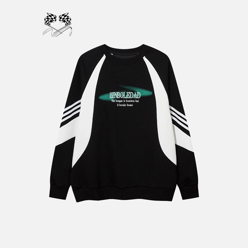 Sweat-shirt patchwork noir et blanc