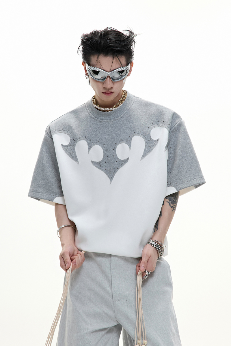 Strass-T-Shirt aus Baumwolle