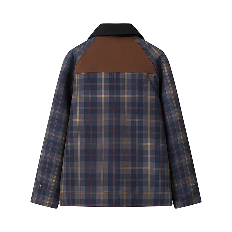 Elevate your rotation with this vintage-inspired plaid workwear jacket, featuring bold contrast panels and a classic tartan check for a standout look.