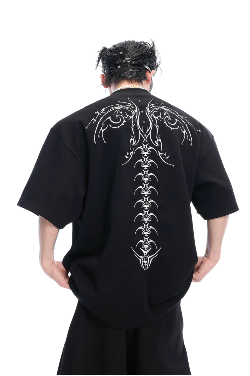 T-Shirt mit besticktem Rückenmotiv