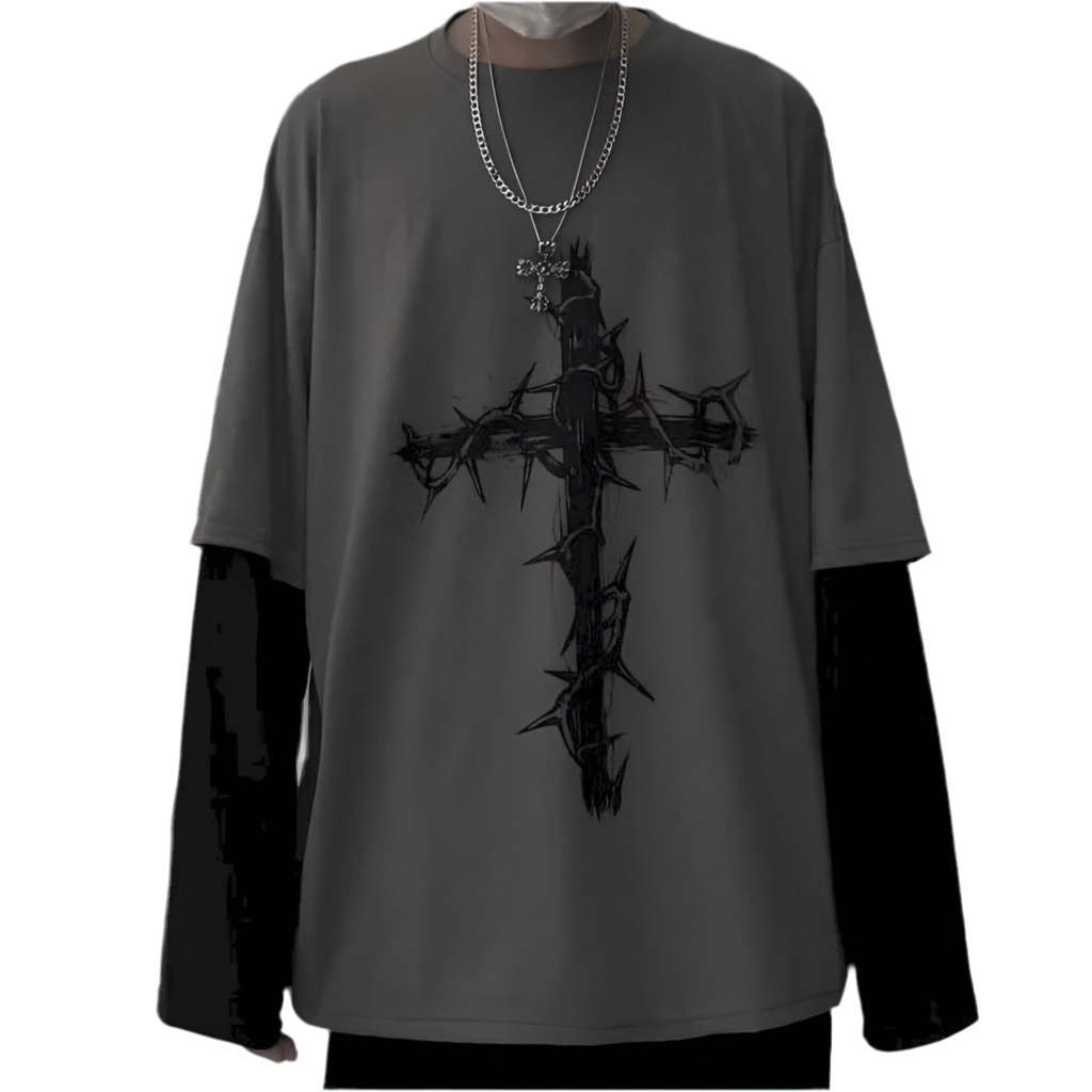 Y2K Dark Hip-Hop Graphic T-Shirt