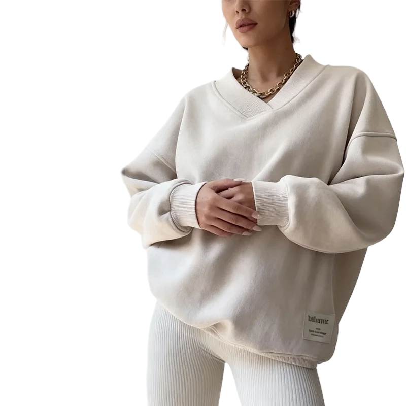 Long Sleeve V-Neck Casual Sweatshirt