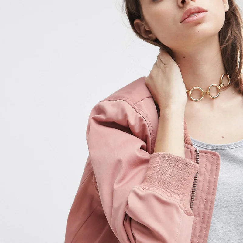 Colorful Metal Round Choker Necklace