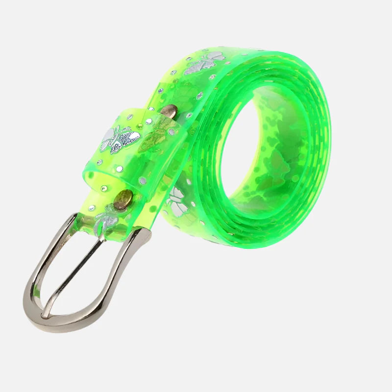 Candy Color Butterfly Print Jelly Belt