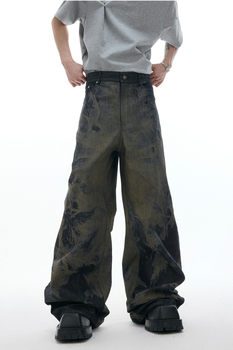 Lasergeschnittene Baggy-Jeans
