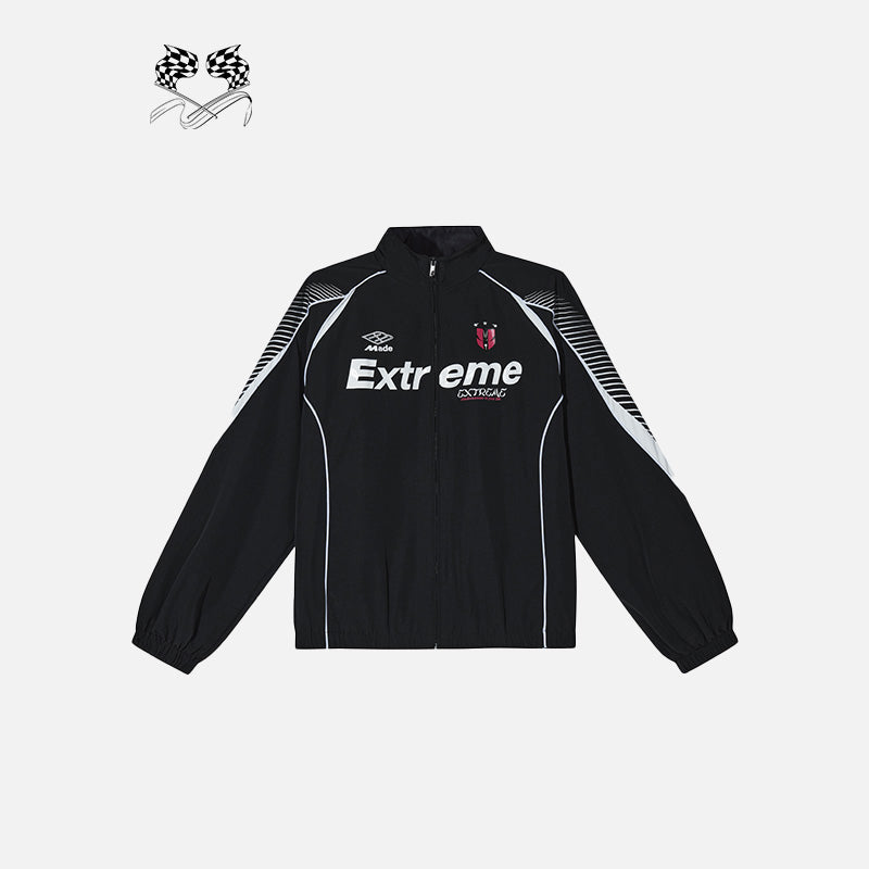 Sportjacke mit lockerem Buchstabenprint