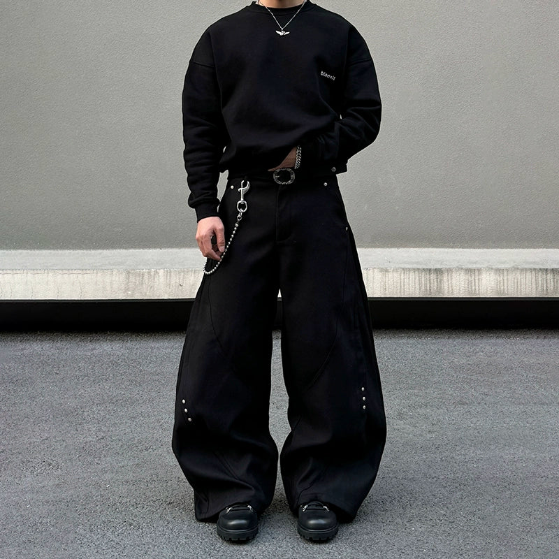Men's Shadow Rivet Wide-Leg Jeans