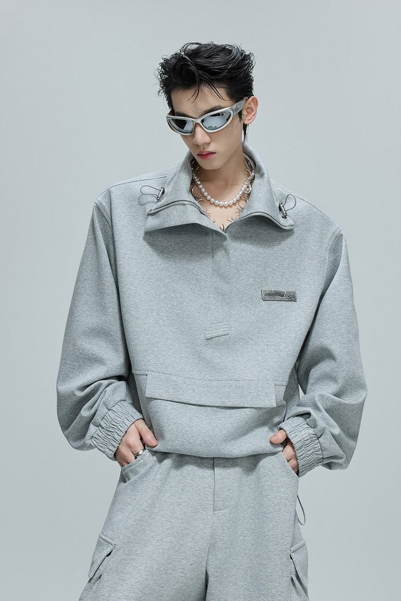 Minimalistisches Utility-Sweatshirt mit Reißverschluss